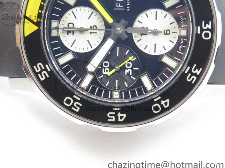 MIROTIME 0103 Aquatimer Chrono IW376702 SS BLS 1:1 Best Edition Black Dial on Black Rubber Strap A WellDesigned 7105